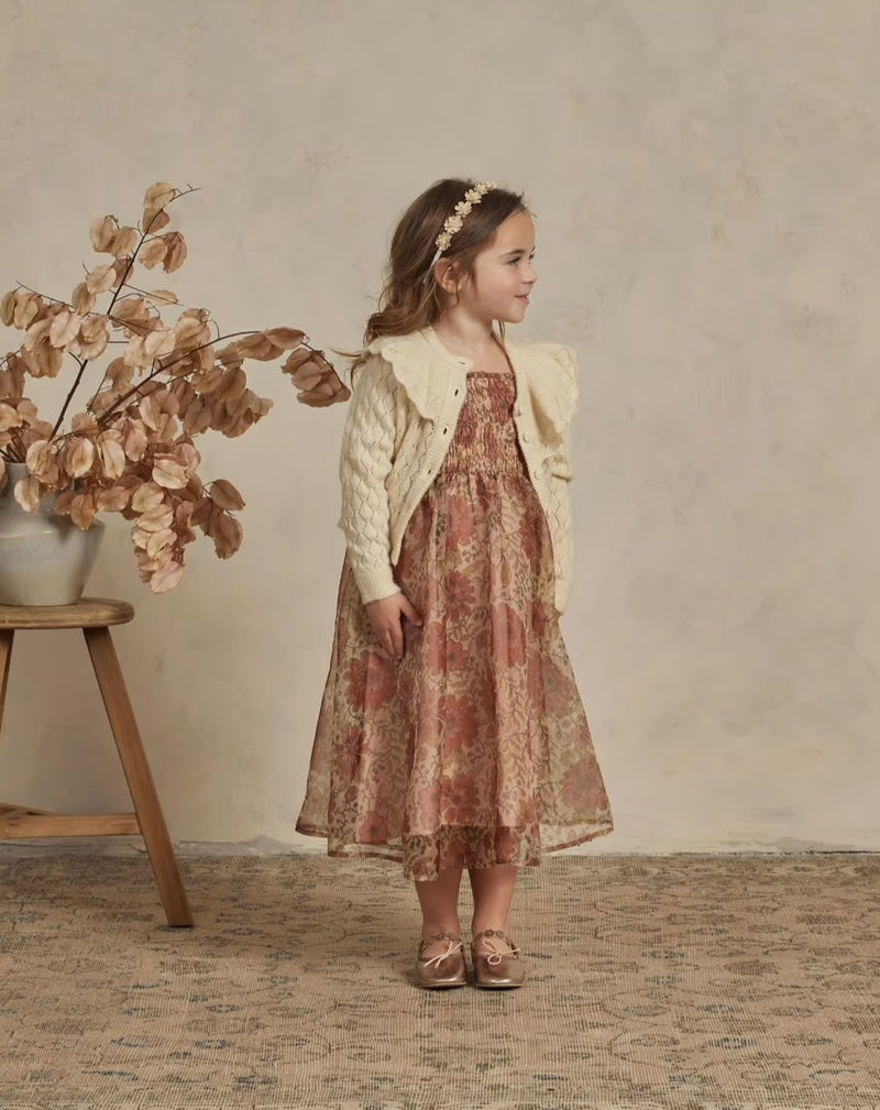 Noralee ruffle knit cardigan in cream
