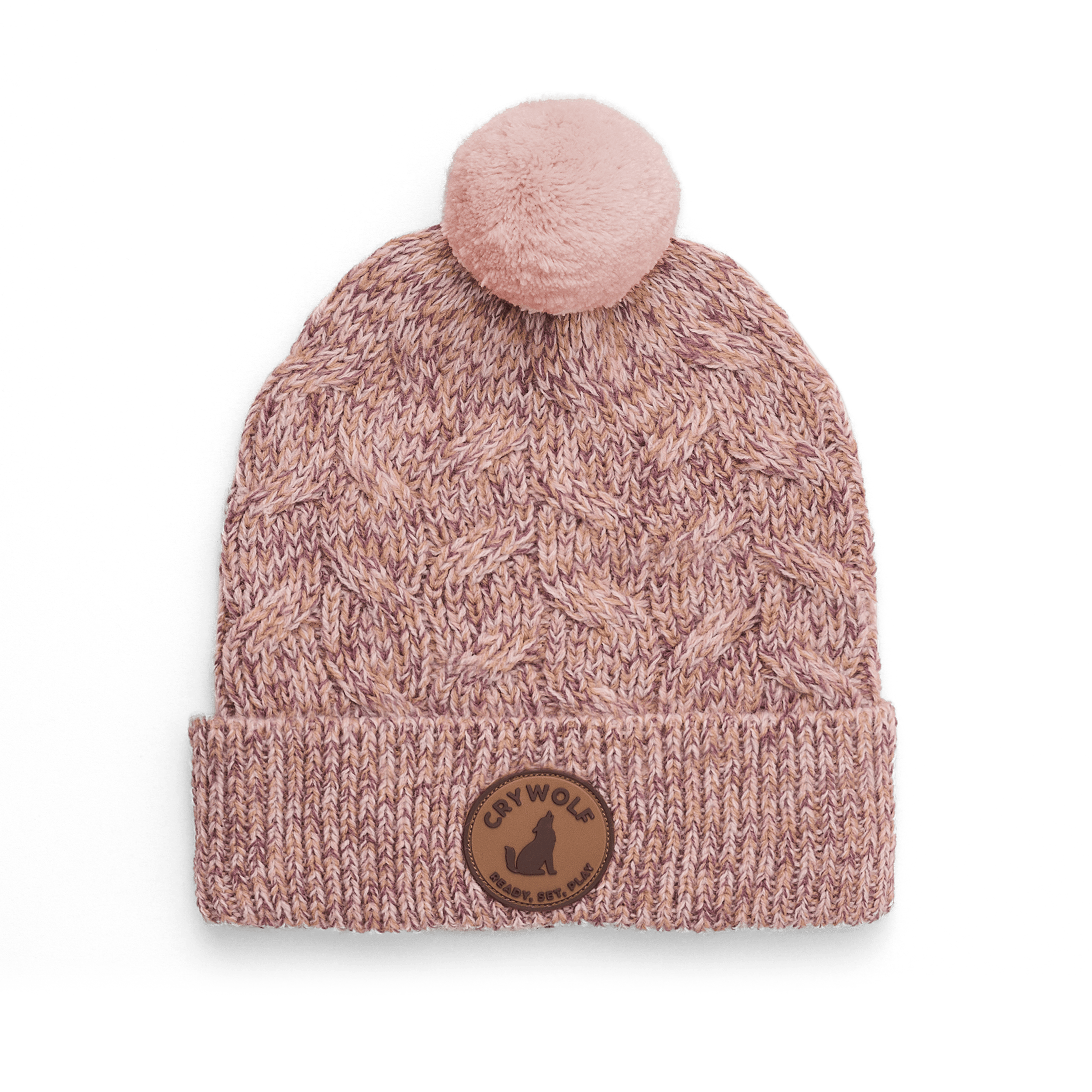 Crywolf Pom Pom beanie Mauve Speckle