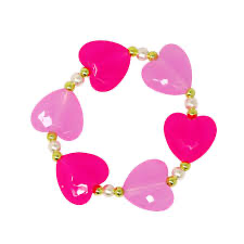 Pink Poppy Ballet Heart and Pearl Bracelet