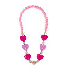 Pink Poppy Ballet Heart and Pearl Necklace