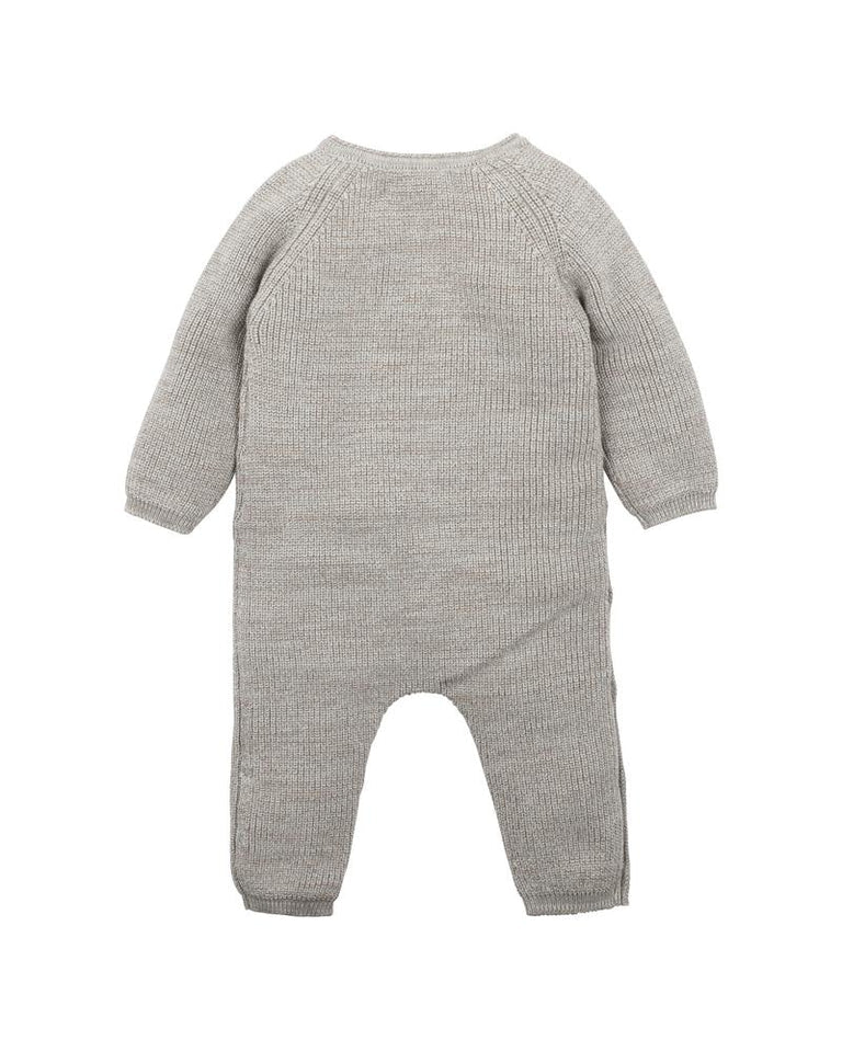 Bebe Eli fox knitted romper pebble marle in grey