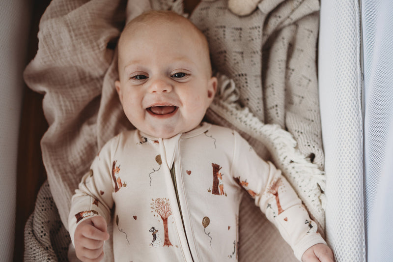 Child of Mine Bamboo Zipsuit Autumn Bears Multi