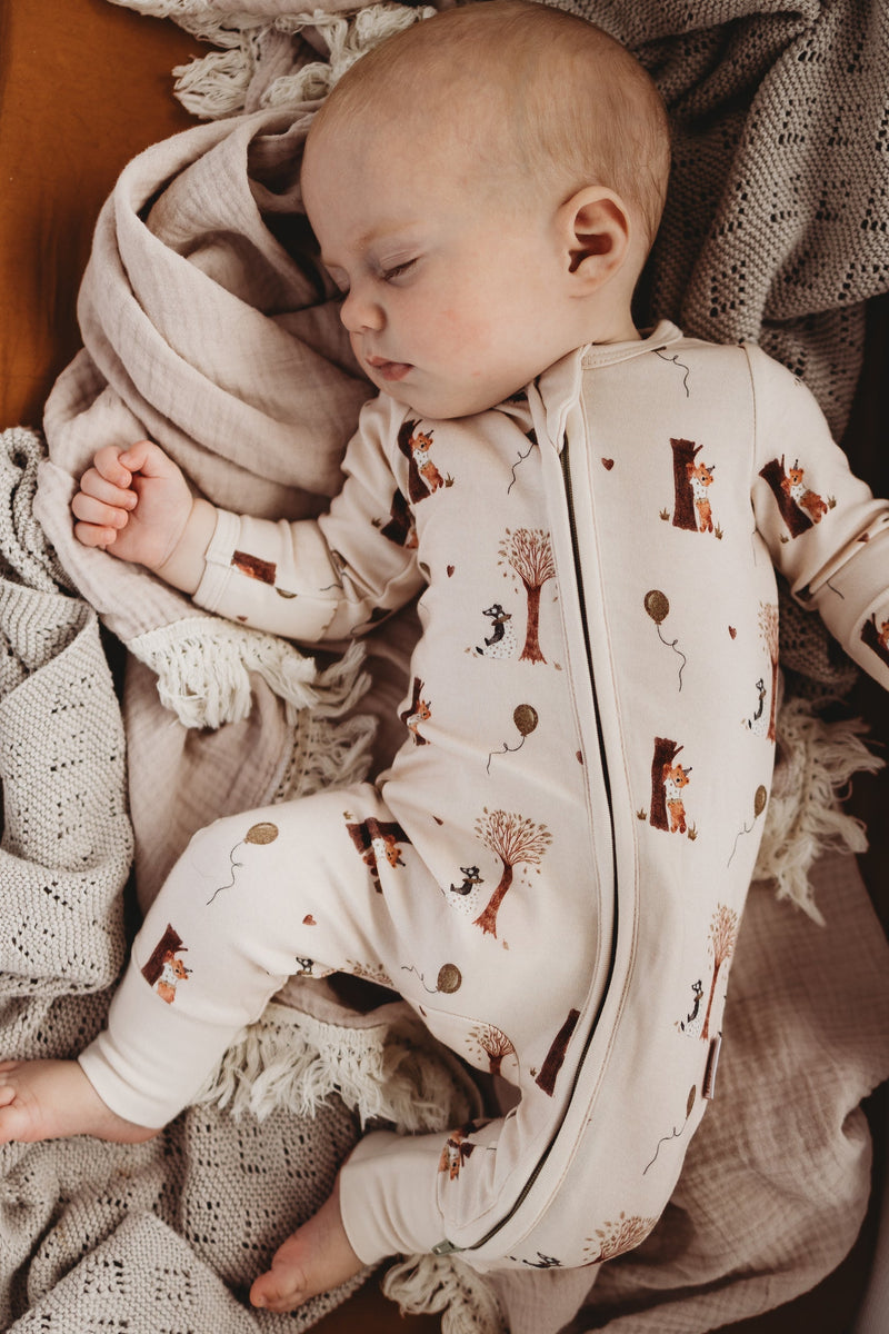 Child of Mine Bamboo Zipsuit Autumn Bears Multi