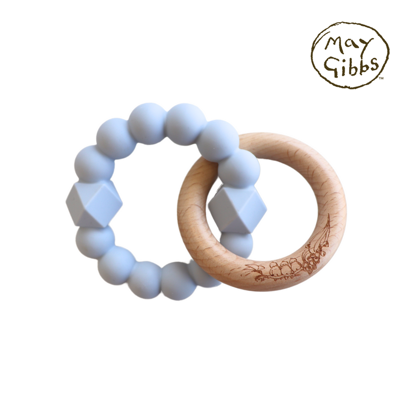 Jellystone May Gibbs Moon Teether Soft Blue in Blue