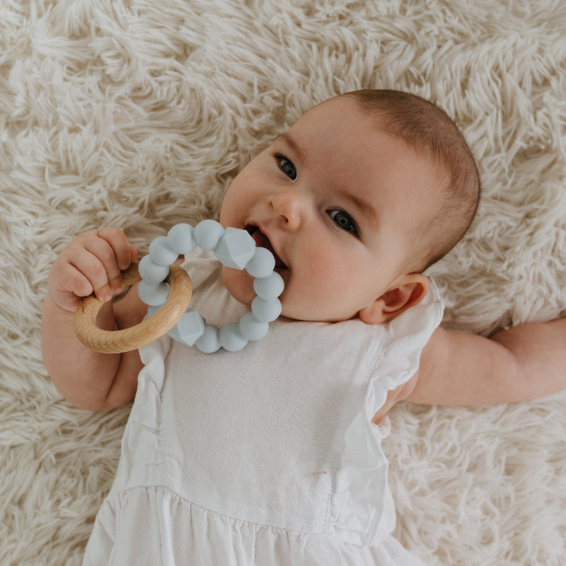 Jellystone May Gibbs Moon Teether Soft Blue in Blue