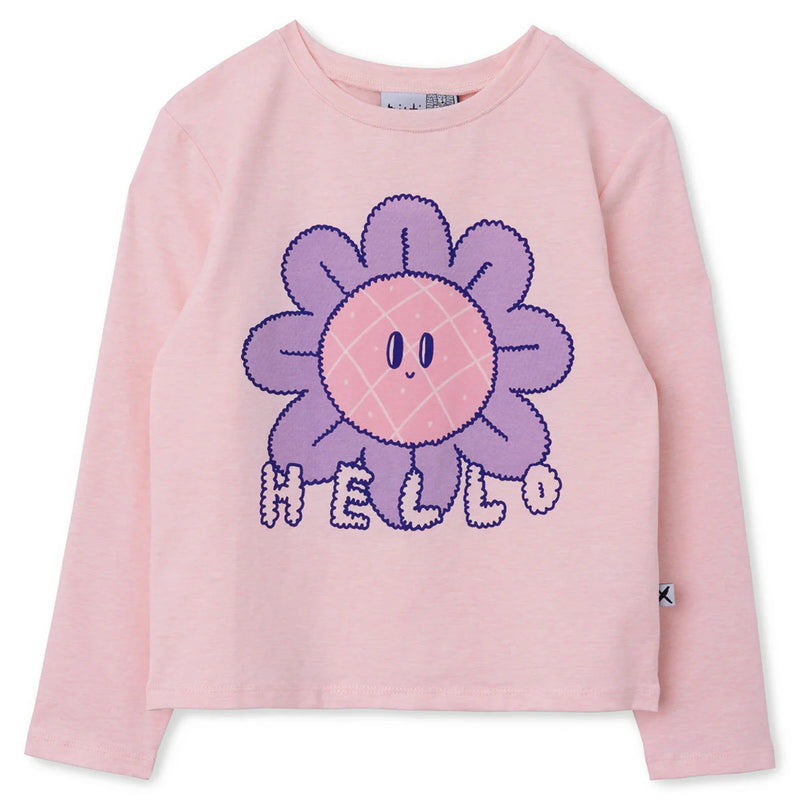Minti hello bye flower tee in pink