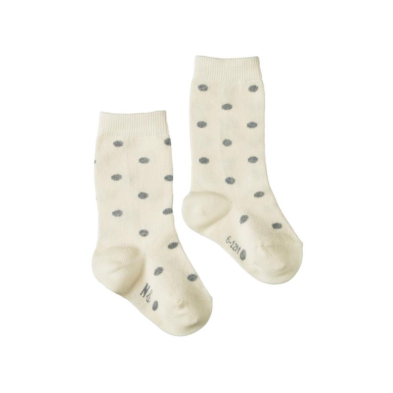 Nature Baby Organic Cotton Socks Grey Polka Dot in Multi