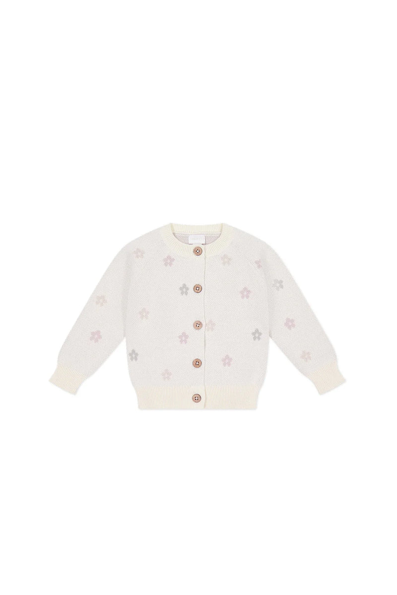Jamie Kay Harper Cardigan - Fifi Egret Jacquard