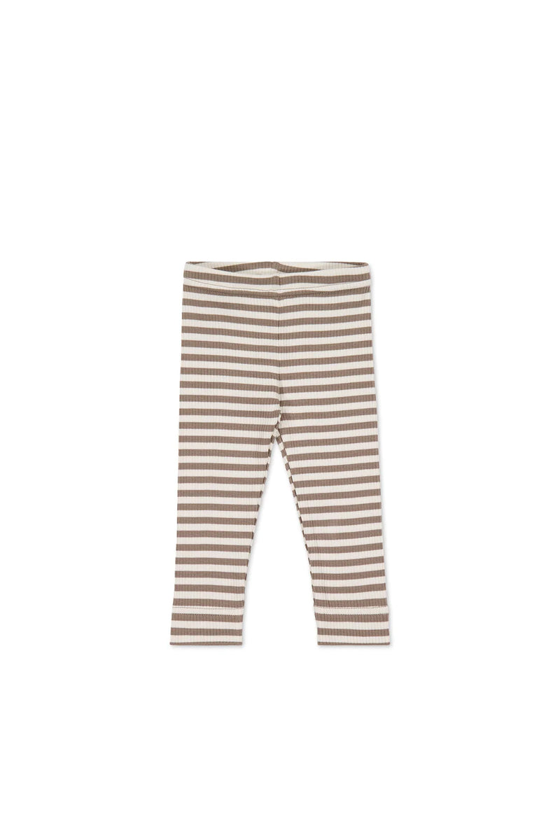 Jamie Kay Organic Cotton Modal Legging - Narrow Stripe Tweed/Cloud