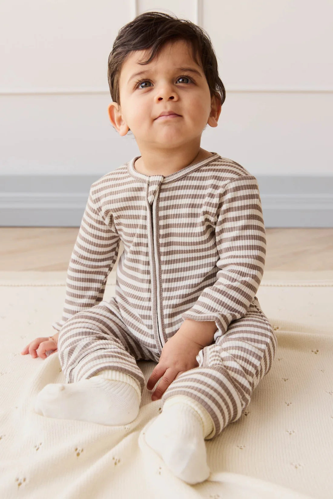 Jamie Kay Organic Cotton Modal Gracelyn one piece- Narrow Stripe