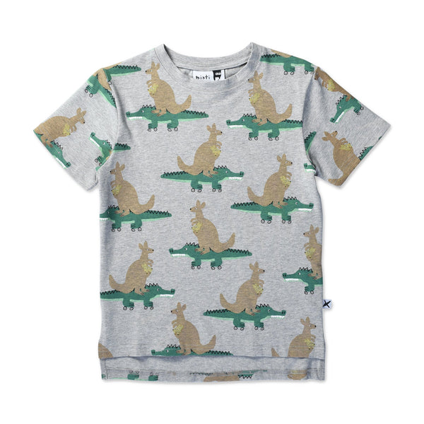 Minti croc riders tee grey marle