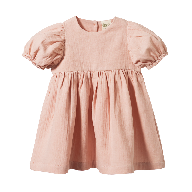 Nature Baby Albertine Dress Rose Dust Crinkle in Pink