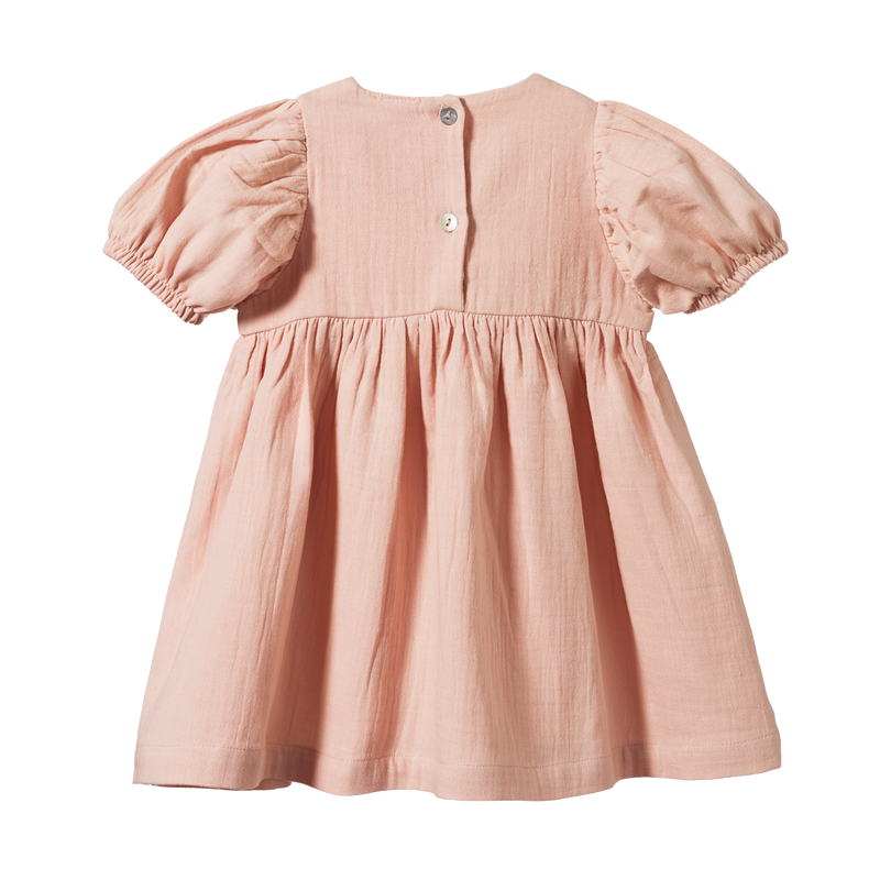 Nature Baby Albertine Dress Rose Dust Crinkle in Pink