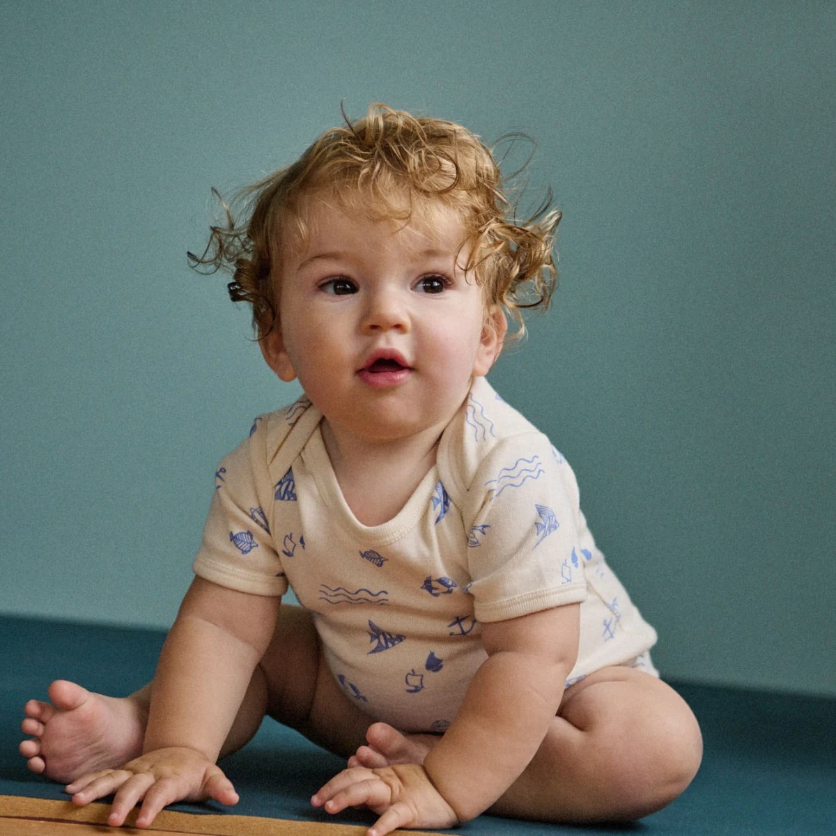 Nature Baby Short Sleeve Bodysuit Atlantic Print in Multi