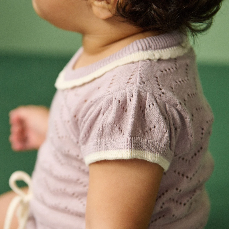 Nature Baby Lottie Suit Lilac Pointelle in Purple