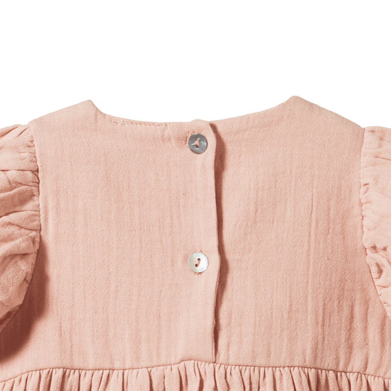 Nature Baby Albertine Dress Rose Dust Crinkle in Pink