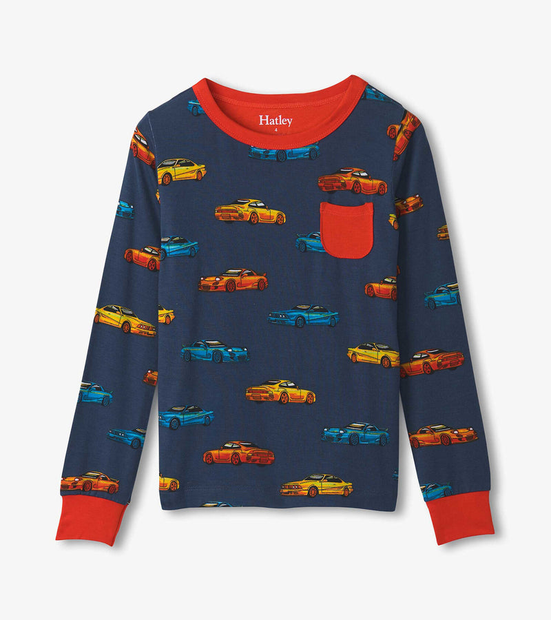 Hatley bamboo vapour waves cars Pajamas