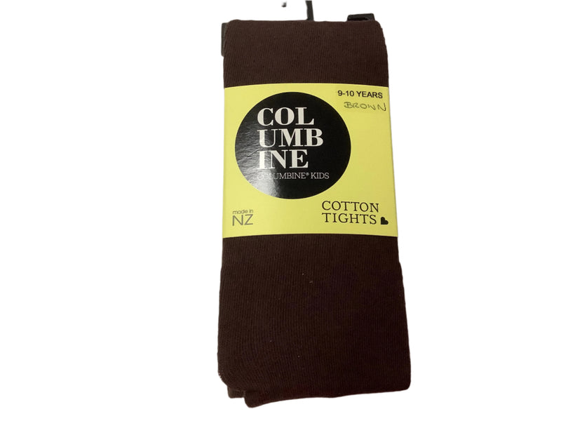 Columbine cotton tights in chocolate brown