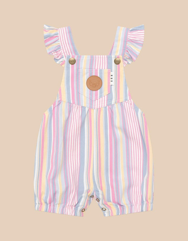 Huxbaby Rainbow Stripe Bubble Onesie Rainbow Stripe in Multi