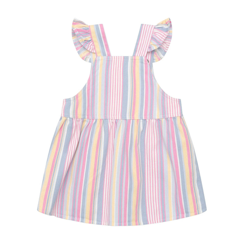 Huxbaby Rainbow Stripe Pinafore Dress Rainbow in Multi