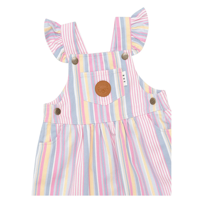 Huxbaby Rainbow Stripe Pinafore Dress Rainbow in Multi
