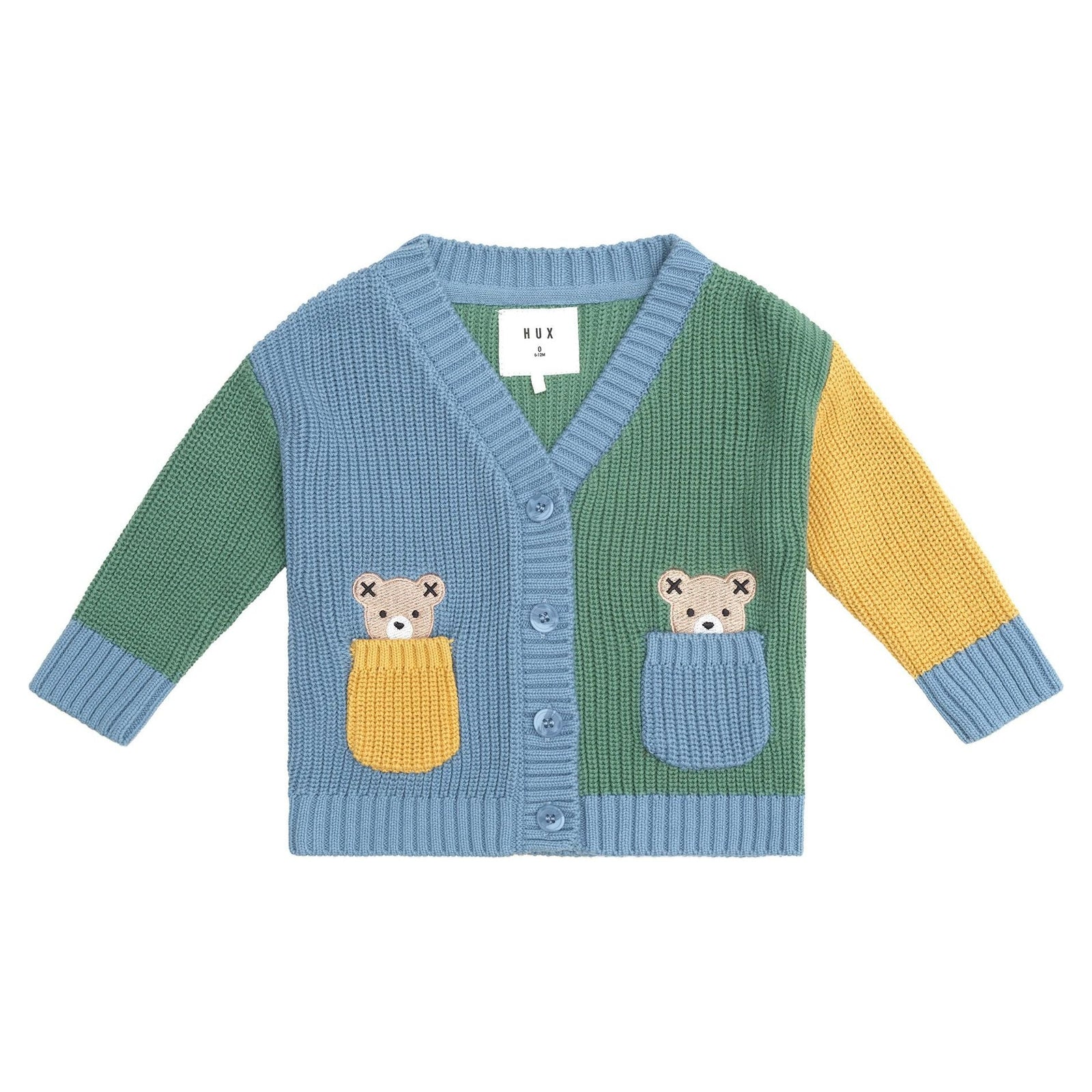 Huxbaby Hidden Hux Fisherman Rib Cardi in Multi