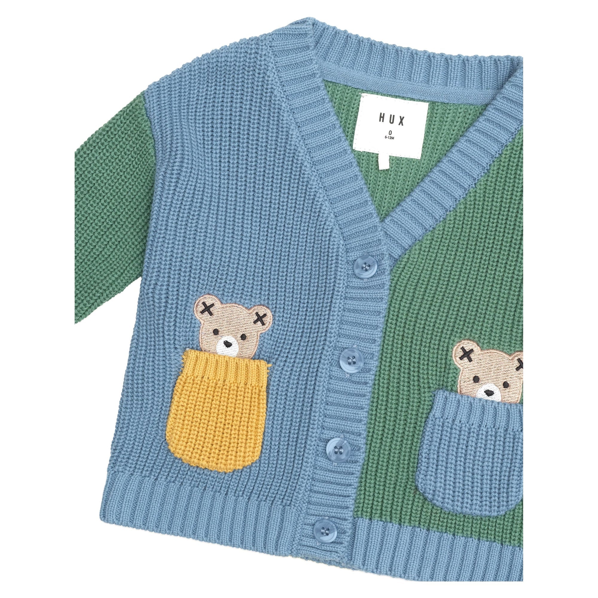 Huxbaby Hidden Hux Fisherman Rib Cardi in Multi