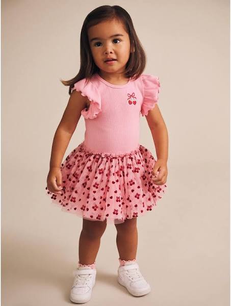 Huxbaby cherrie pie rib tulle dress in pink