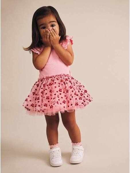 Huxbaby cherrie pie rib tulle dress in pink