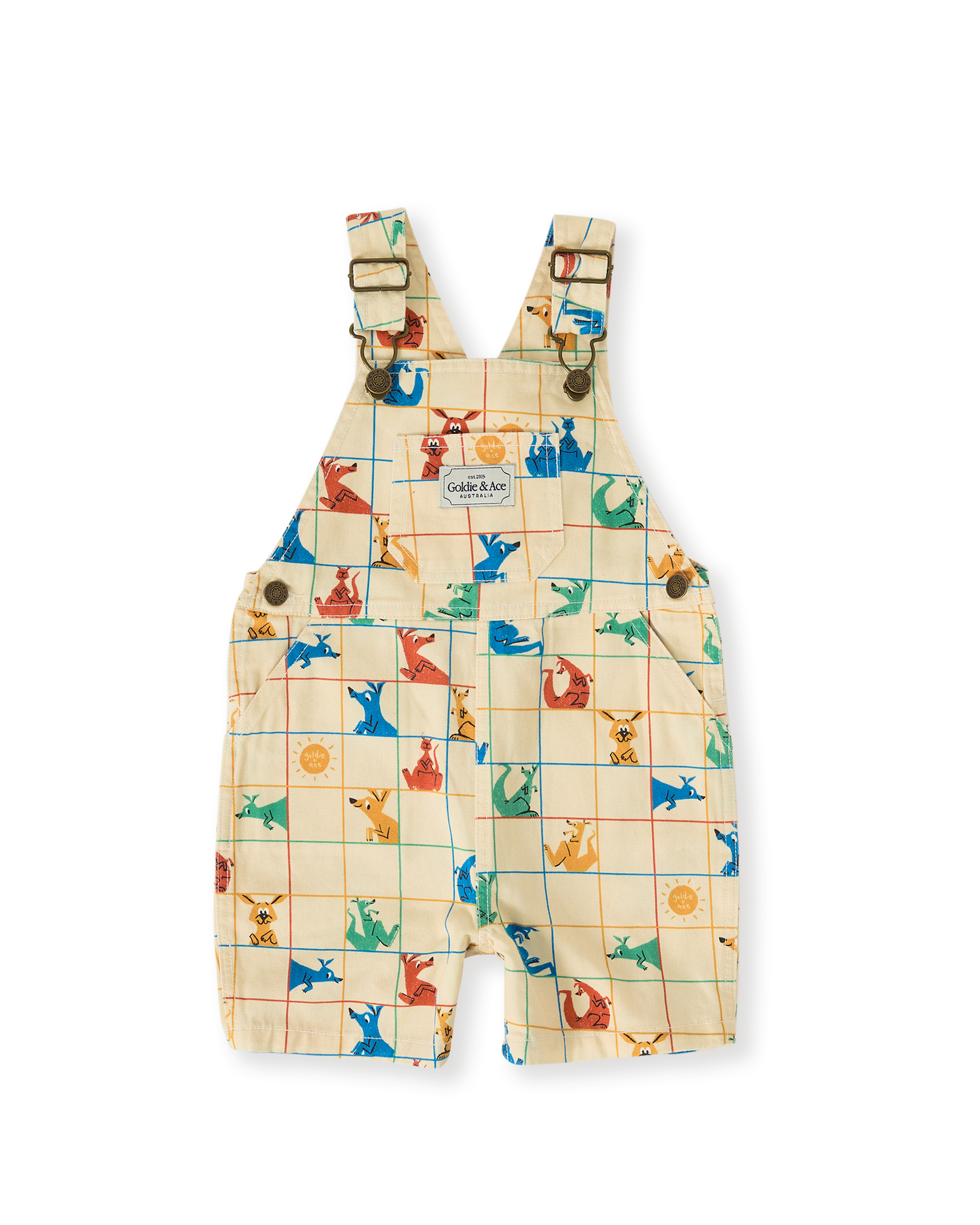 Goldie & Ace hopscotch  burton short leg denim overalls