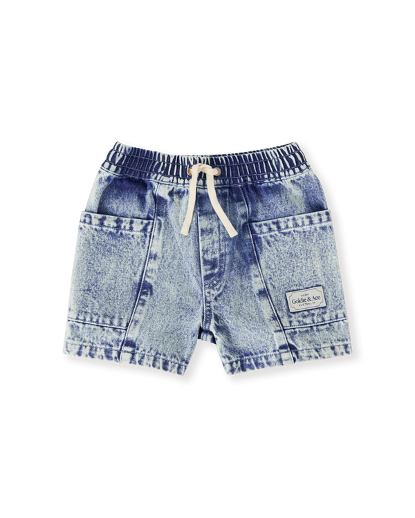 Goldie & Ace Noah denim pocket shorts light denim