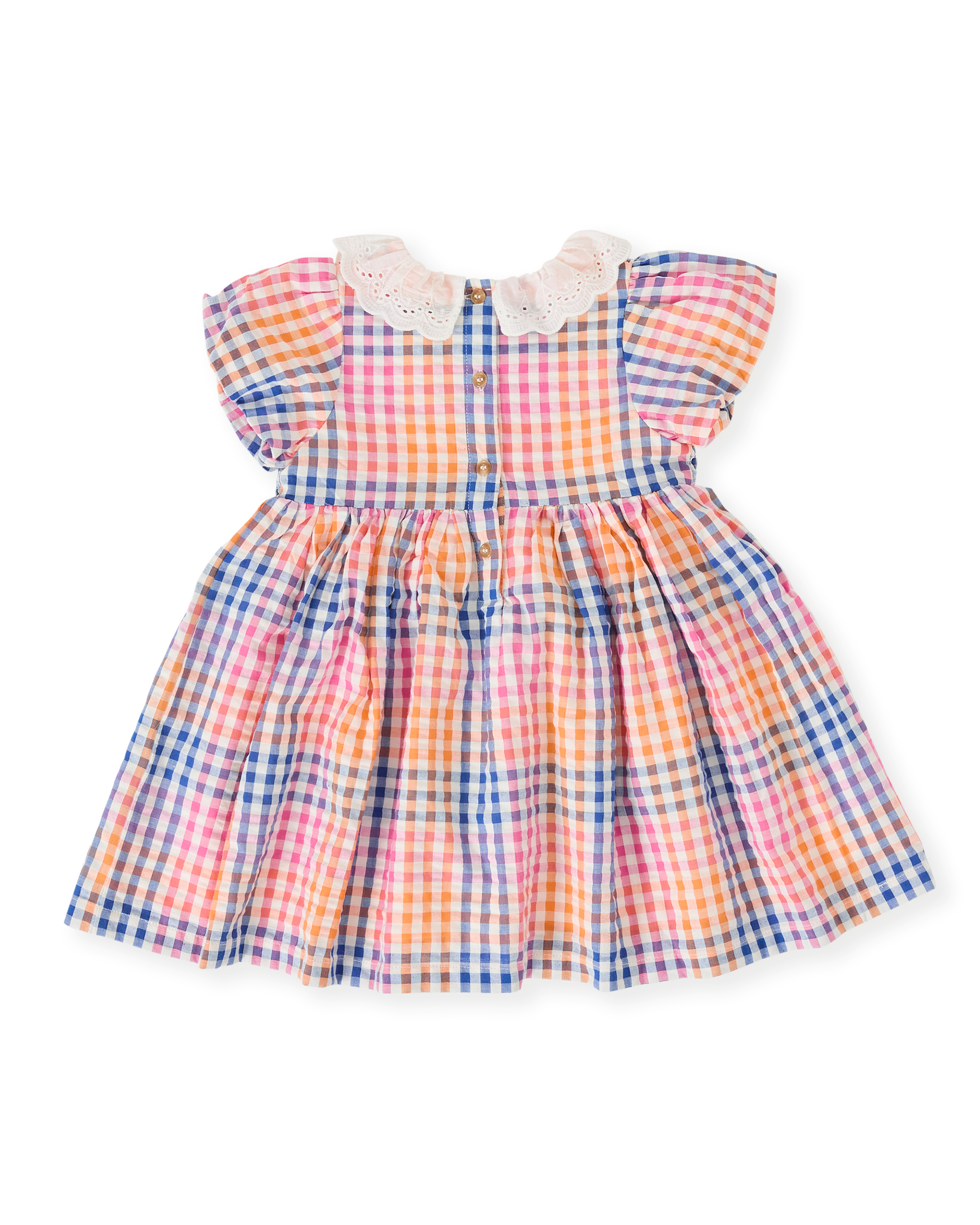 Goldie + Ace Rainbow Gingham Flo Smocked Dress