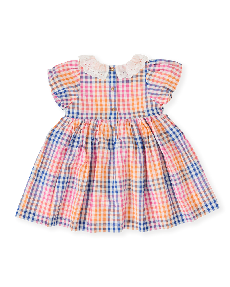 Goldie + Ace Rainbow Gingham Flo Smocked Dress