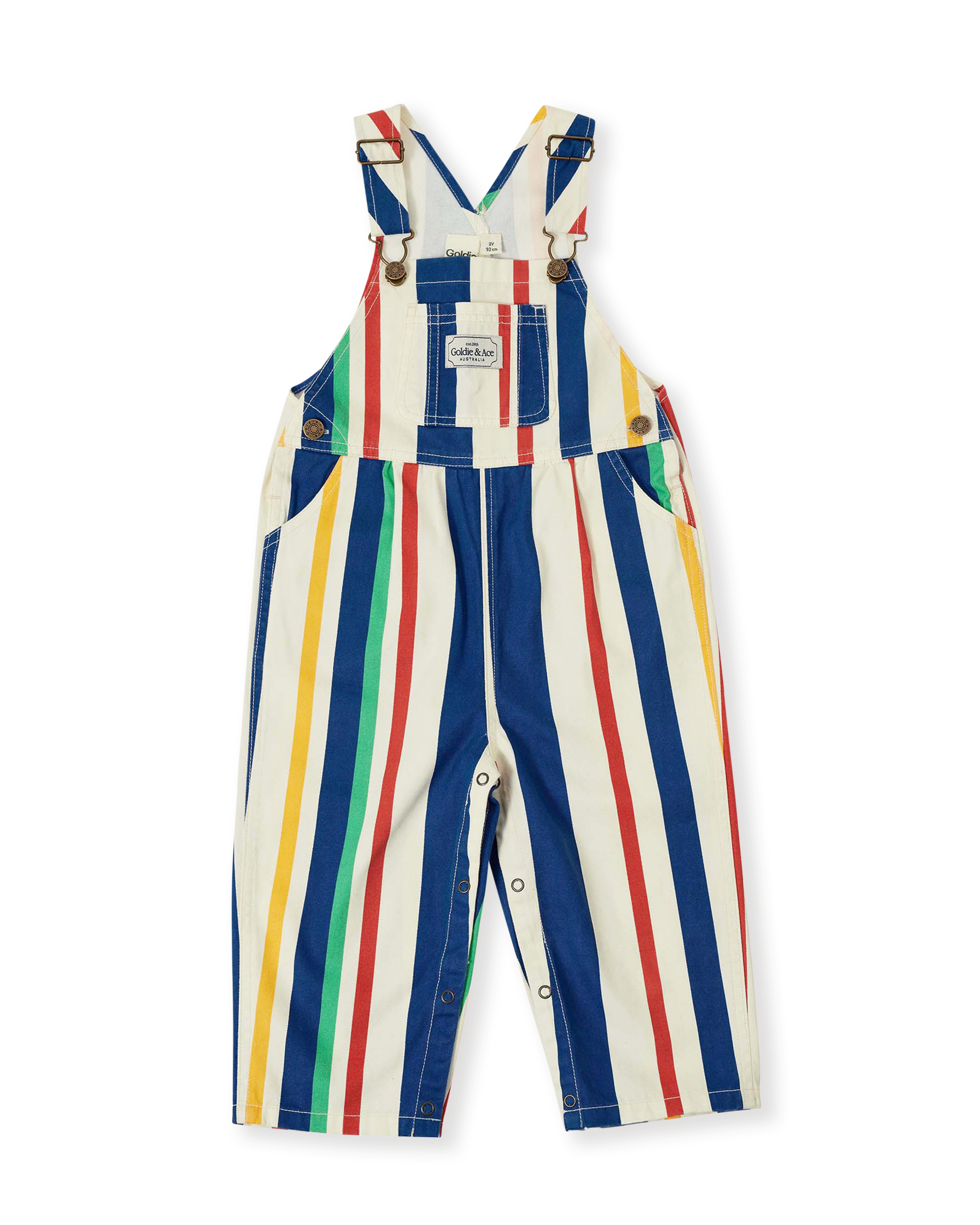 Goldie & Ace 90’s bold stripe Austin denim overalls