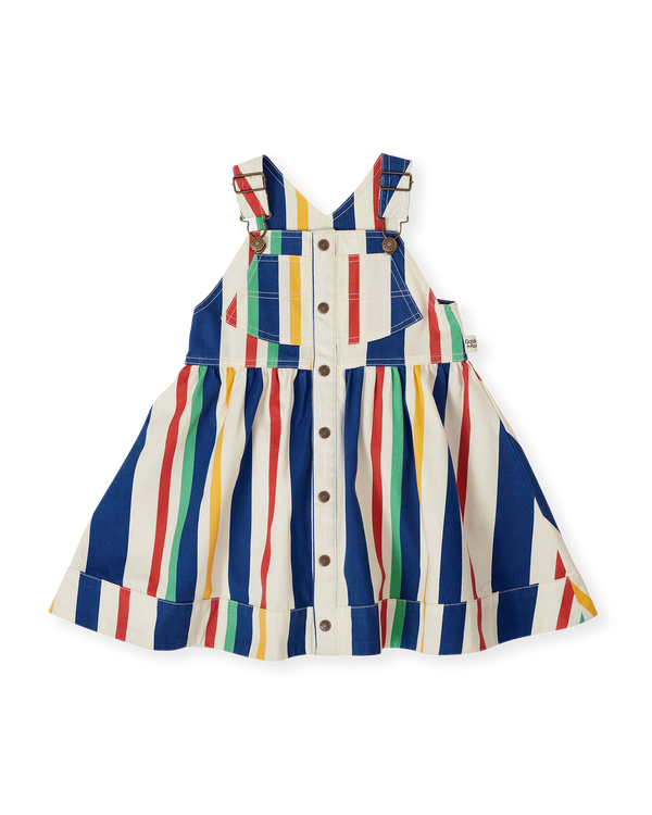Goldie & Ace 90’s bold stripe heidi denim pinafore dress