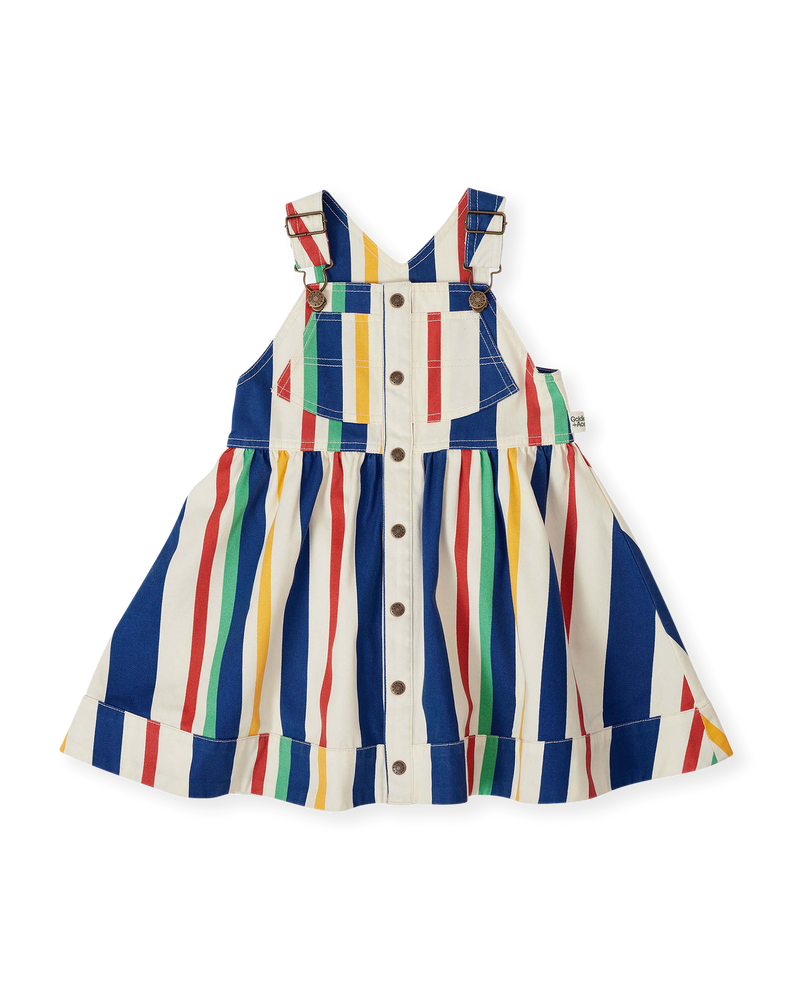 Goldie & Ace 90’s bold stripe heidi denim pinafore dress