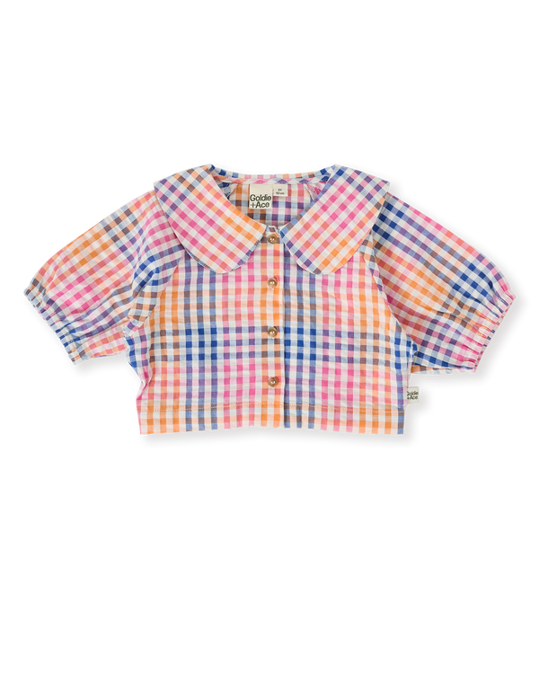Goldie + Ace rainbow gingham Beatrice blouse