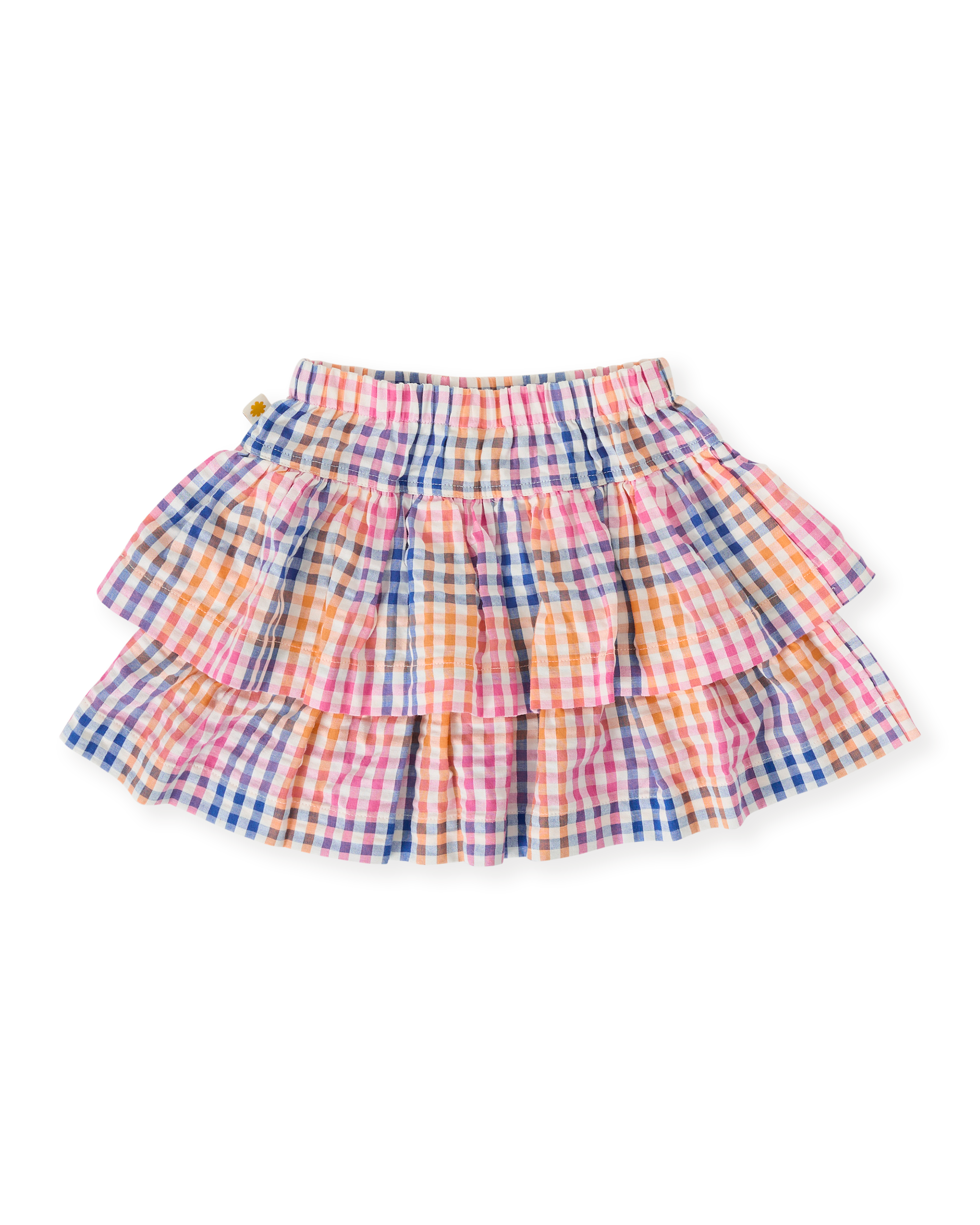 Goldie & Ace rainbow gingham ria ruffle skirt