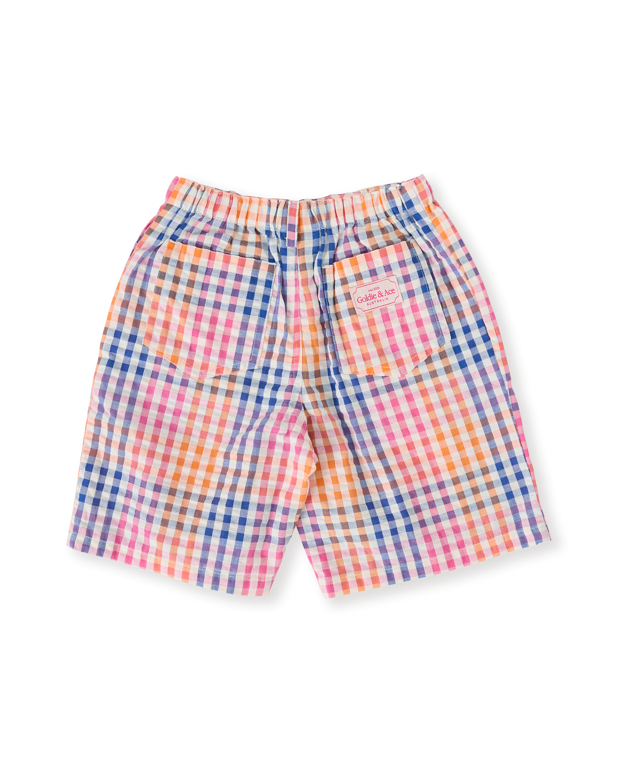Goldie & Ace rainbow gingham Kirby relaxed shorts