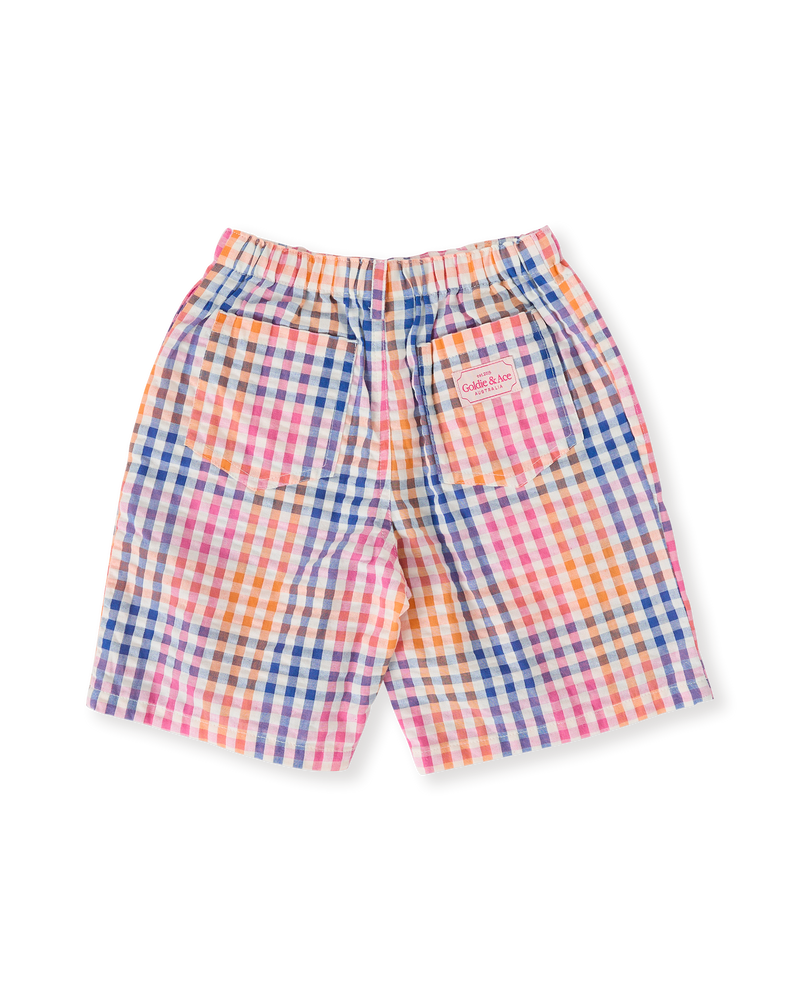 Goldie & Ace rainbow gingham Kirby relaxed shorts