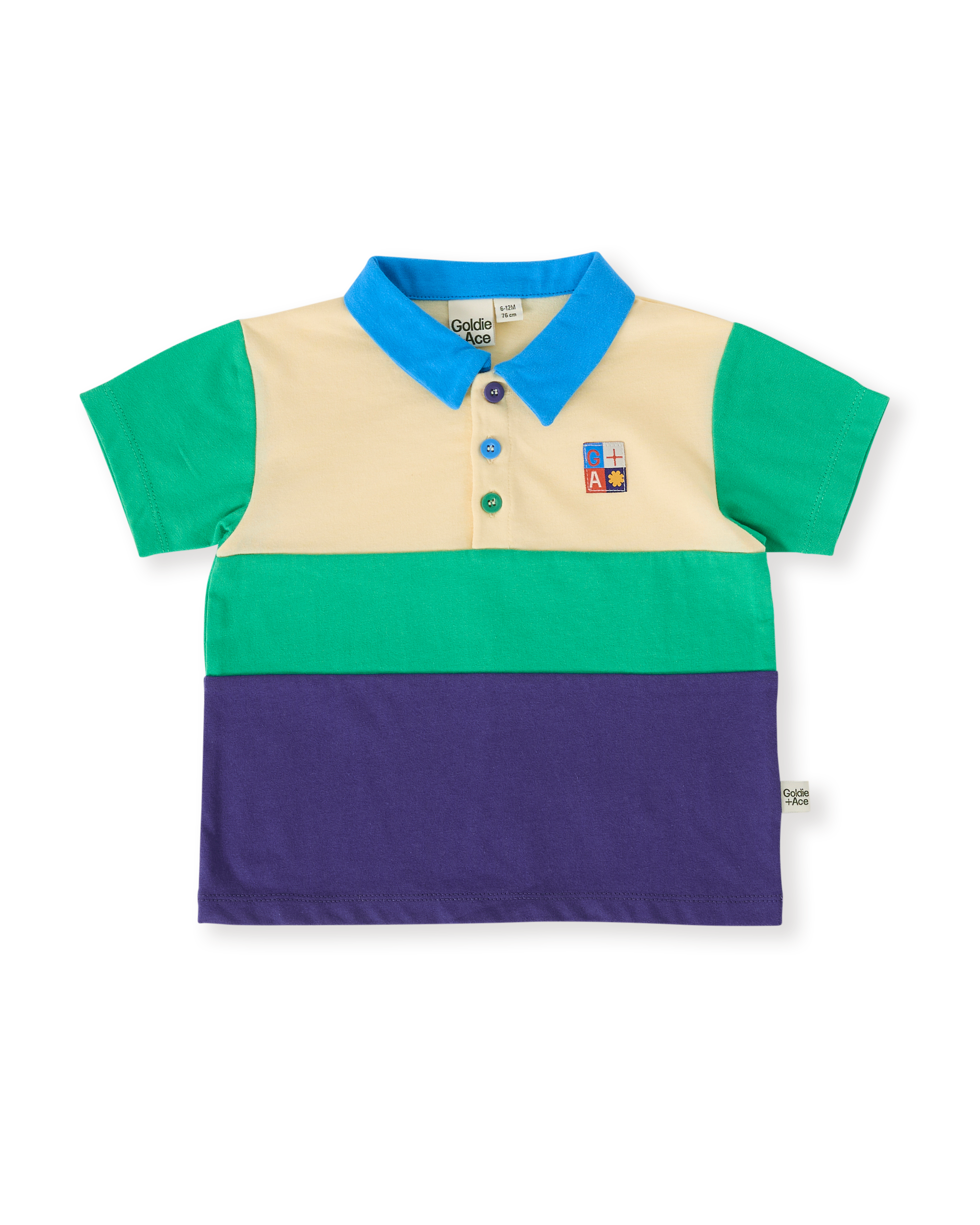 Goldie + Ace Lewis colour block polo shirt