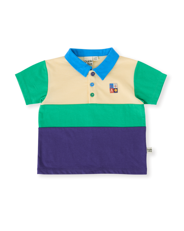 Goldie + Ace Lewis colour block polo shirt