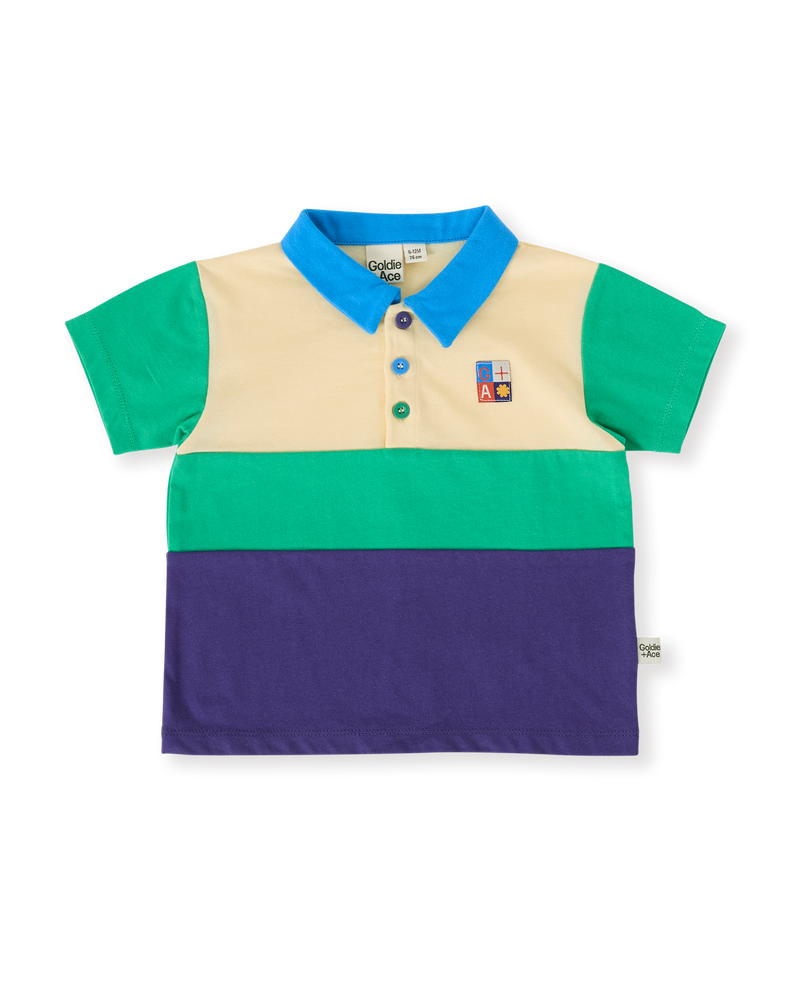 Goldie + Ace Lewis colour block polo shirt