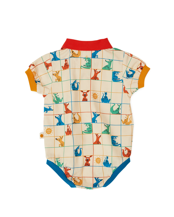 Goldie + Ace hopscotch polo romper