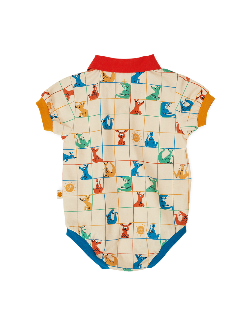 Goldie + Ace hopscotch polo romper