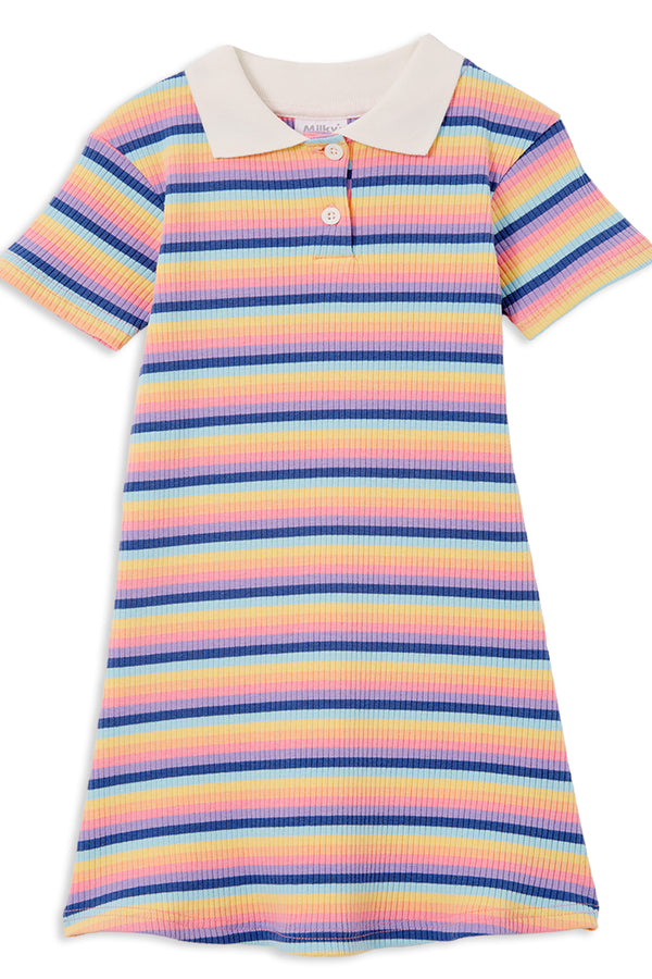 Milky Multi Stripe Rib Dress Multi Stripe in Multi
