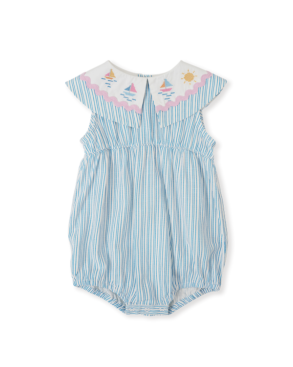 Goldie + Ace sailor stripe ava collared romper