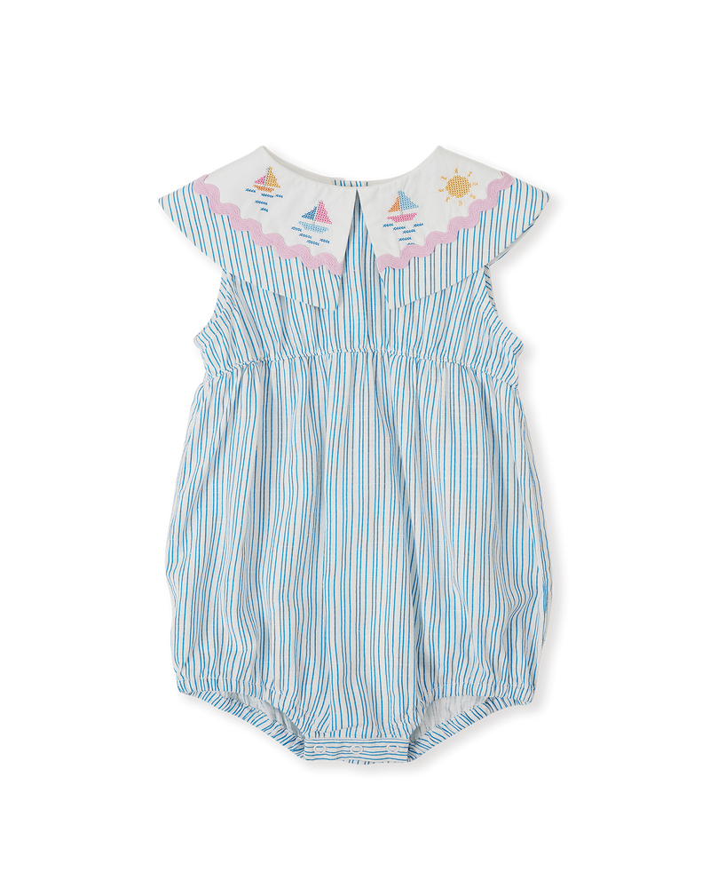 Goldie + Ace sailor stripe ava collared romper
