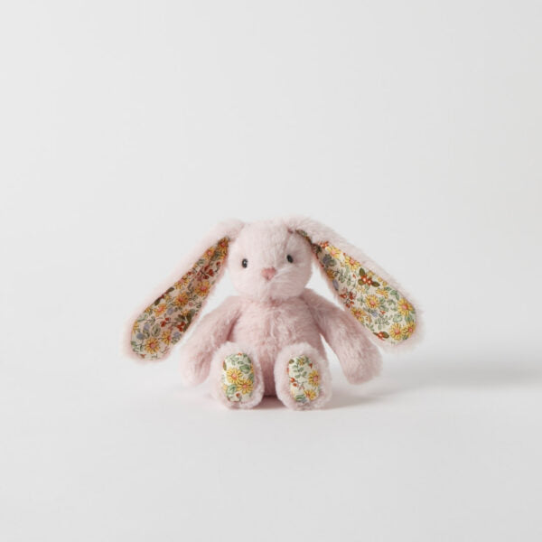 Floral Pink Bunny rattle - small