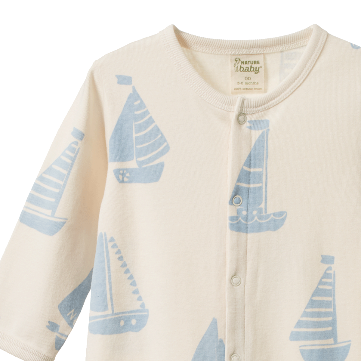 Nature Baby Stretch & Grow suit in Regatta blue print